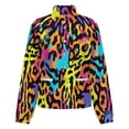 thumbnail image 5 of Jackets for Women Winter Coat Jackets Flannel Stand Collar Jacket(Neon Abstract Colorful Pattern,Size:S-4XL), 5 of 7