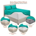 thumbnail image 2 of Clara Clark 1800 Microfiber Collection 18" - 21" Extra Deep Pocket Fitted Sheet, Twin Size, Teal, 2 of 8