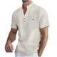 thumbnail image 2 of pstuiky camisetas para hombre, Camisa estilo cárdigan informal de manga corta con cuello vuelto y botones de color liso para hombre ropa de hombre l, 2 of 7