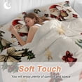 thumbnail image 4 of Christmas Bedding Duvet Cover Set Queen Size 4 Pieces Santa Claus Winter Xmas Bell Snowflake Retro Linen Bedding Set with Zipper Closure, 1 Comforter Cover 90x92 Inches 1 Flat Sheet & 2 Pillow Cases, 4 of 7