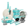 thumbnail image 1 of GreenLife Soft Grip 16 Piece Healthy Ceramic Nonstick Cookware Set, Turquoise, 1 of 11