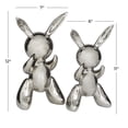 thumbnail image 3 of 12", 11"H Silver Porcelain Abstract Balloon Rabbit Sculpture, by DecMode (2 Count), 3 of 7