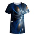thumbnail image 3 of Blusa informal de manga corta con cuello redondo y estampado de verano a la moda para mujer Pompotops  hfajkhk134960, 3 of 4