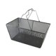 thumbnail image 2 of Cesta de compras de malla de alambre con asa, contenedor de hierro, organizador de almacenamiento portátil resistente multiusos para tiendas y Negro, 2 of 8