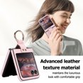 thumbnail image 5 of Allytechgroup Moto Razr 40 Ultra Case with Ring Holder Stand, Premium PU Leather Stylish Shockproof Anti-Scratch Portable Phone Case Cover for Motorola Moto Razr 40 Ultra, Pink, 5 of 6
