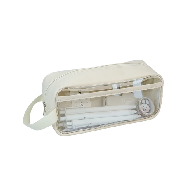 Estuche transparente para lápices, bolsa de malla para bolígrafos, estuche transparente para marcadores, organizador multifuncional para oficina, universidad, escuela, estuche de PVC de gran