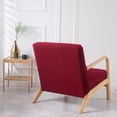 thumbnail image 4 of SUNICOL Stretch Armchair Slipcover with Zipper, Jacquard Spandex Wood Arm Chair Cover Protector, Elastic Removable Accent & Dining Chair Covers for Living Room, Home Decor, Wine Red, 4 of 8