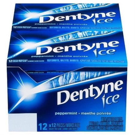 Dentyne Ice Bubble Gum  Peppermint  12 Count {Imported from Canada}