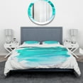 thumbnail image 4 of Designart 36" x 20" Abstract Turquoise Microfiber Throw Pillow, (2 Count), 4 of 4