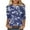 C Blue, variant on YUGYXL Vintage Flower Graphic Tees 3/4 Sleeve Shirts Plus Size Tops Casual Crew Neck Soft Lightweight Tshirts Ladies Tunics Fit Blouse Outdoor Clothes