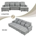 thumbnail image 4 of Harper & Bright Designs Oversized Convertible Sectional Sofa Bed with Double Storage Chaise Lounges & 2 USB Ports, Reversible Pull Out Sleeper Sofa for Living Room Apartment, 110.2" Gray, 4 of 19