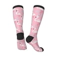 thumbnail image 4 of Daiia Sports Socks Pink Flamingo Printed Novelty Crew Socks for Men Women Knee High Socks Cotton Socks Soft & Breathable Support Unisex Socks, 4 of 9