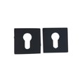 thumbnail image 3 of Square Rosette Escutcheon Set 50mm Solid Brass – Satin Nickel & Black Finish | Front & Back with Fixing Hardware | Door Hardware Cover Plate, 3 of 5