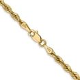 thumbnail image 4 of Diamond2Deal 10K Yellow Gold 3 mm Semi-Solid Rope Chain Necklace for Women 22", 4 of 7