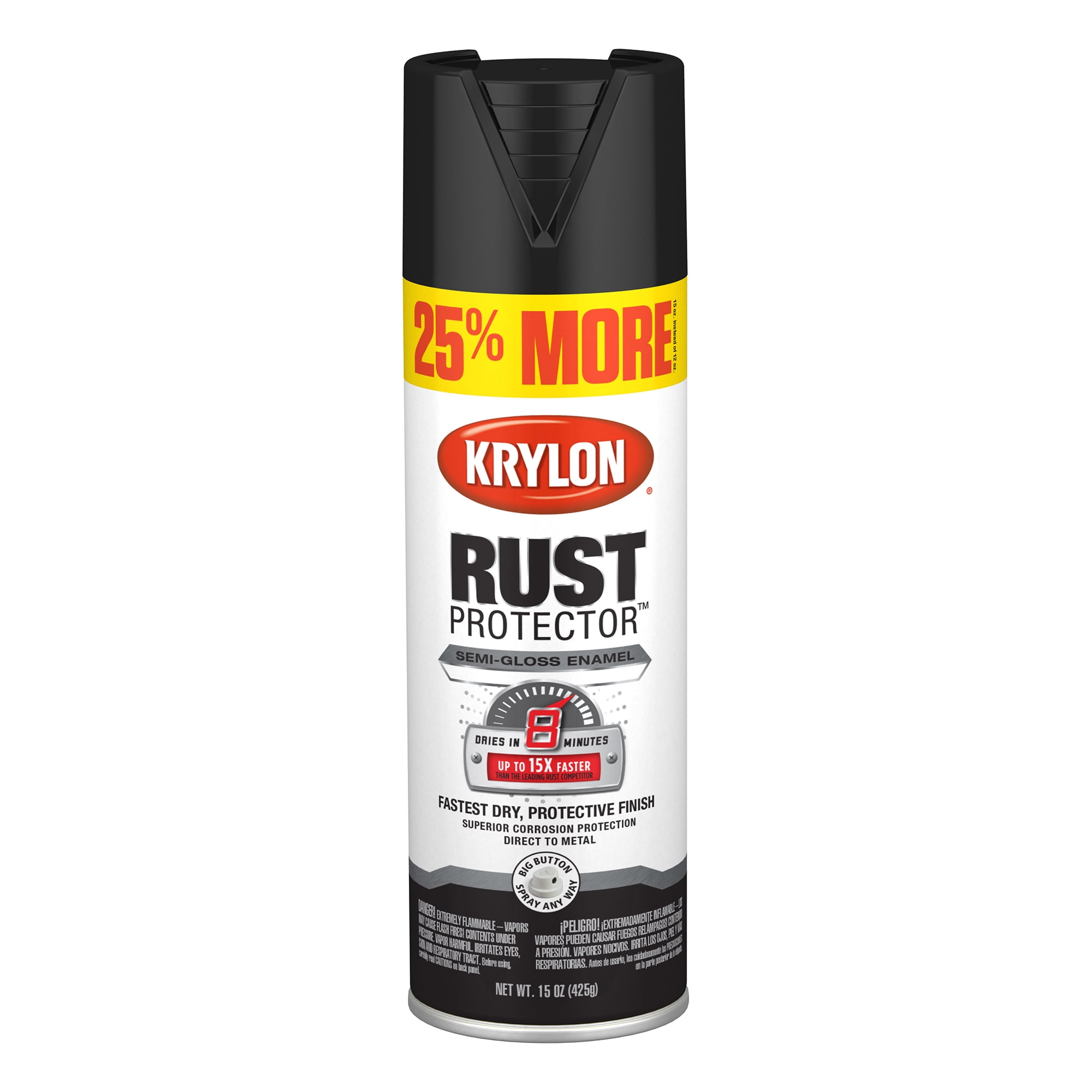 Krylon® Rust Protector Enamel, SemiGloss, Black, 15 oz.