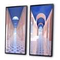 thumbnail image 3 of Designart "Architecture Futuriste Géométrie Infinie VIII" Art Mural Géométrique Moderne Encadré Ensemble de 2 - Art Mural Encadré Bleu Moderne Ensemble de 2, 3 of 6