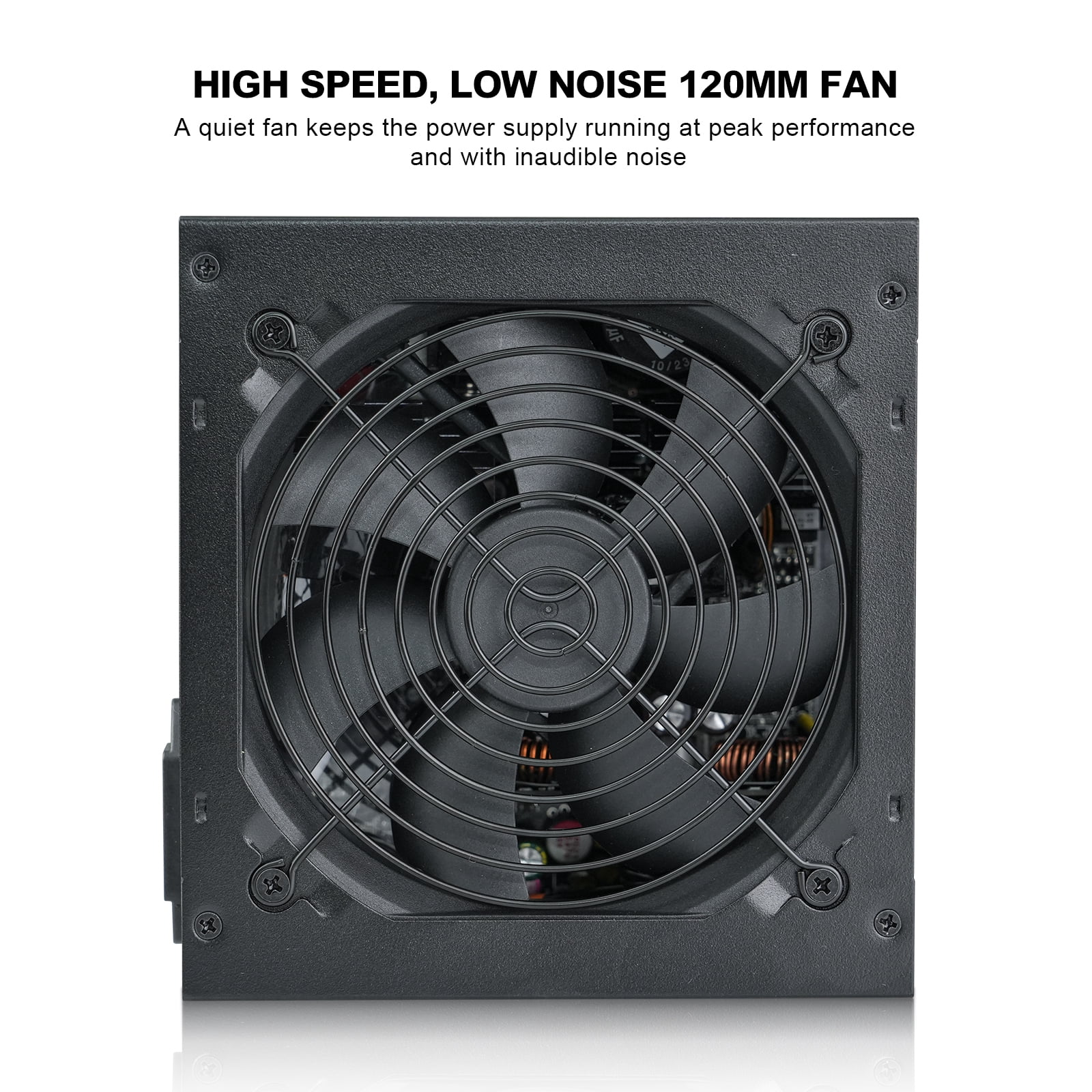 Segotep 650W 80 Plus Gold Certified Non-Modular ATX Power Supply with 6+2 Pin Connectors PFC Protection and RoHS Compliance, 120mm Silent Fan Gaming PSU GN-650 Black