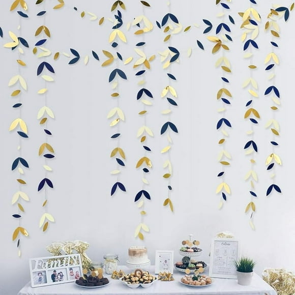 52 Ft Spring Summer Theme Green Paper Leaf Garland Hanging Leaves Streamer Banner for Green Birthday Wedding Engagement Bridal Shower Bachelorette Baby Shower Tea Party Decorations Supplies (4 Packs)