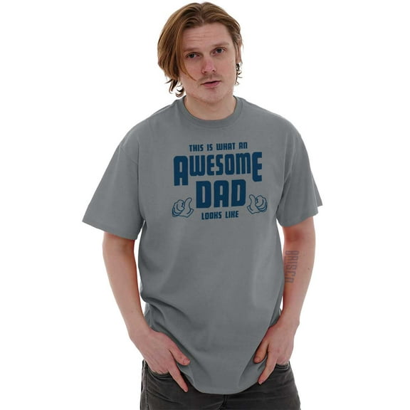 This is What Awesome Dads Look Like Men's Big & Tall Crewneck Graphic Tee Brisco Brands 2X