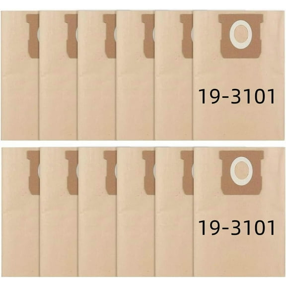 12 Pack 19-3101 Disposable Filter Bag ，Compatible with Stanley 9-12 Gallon Disposable Filter Bag for Wet/Dry Vacuums
