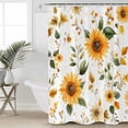 thumbnail image 6 of Shower Curtains Spring Sunflower Bath Curtain Watercolor Flowers Waterproof Bathroom Shower Curtain Set with Hooks Decoration 36 x 72 Inches, 6 of 7