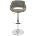 thumbnail image 6 of Fabrizzi Mid-Century Modern Adjustable Barstool with Swivel in Walnut and Grey by LumiSource, 6 of 8