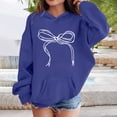 thumbnail image 2 of Ruyang Oversized Hoodies for Teens Girls Bowknot Graphic Preppy Hooded Sweatshirts Baggy Athletic Pullover Tops Pocket, 2 of 4