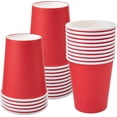 thumbnail image 1 of 50 Uds. Vasos desechables rojos para fiesta, vasos de café de papel desechables, adecuados para té, agua y jugo, 1 of 5