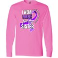 thumbnail image 3 of Inktastic Alzheimers Awareness I Wear Purple for My Sister Long Sleeve T-Shirt, 3 of 5