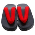 thumbnail image 5 of GAXIRE Red Cloth Clog Sandals with Flat Sole for Men 1 Pair Japanese Style 36-40, 5 of 8
