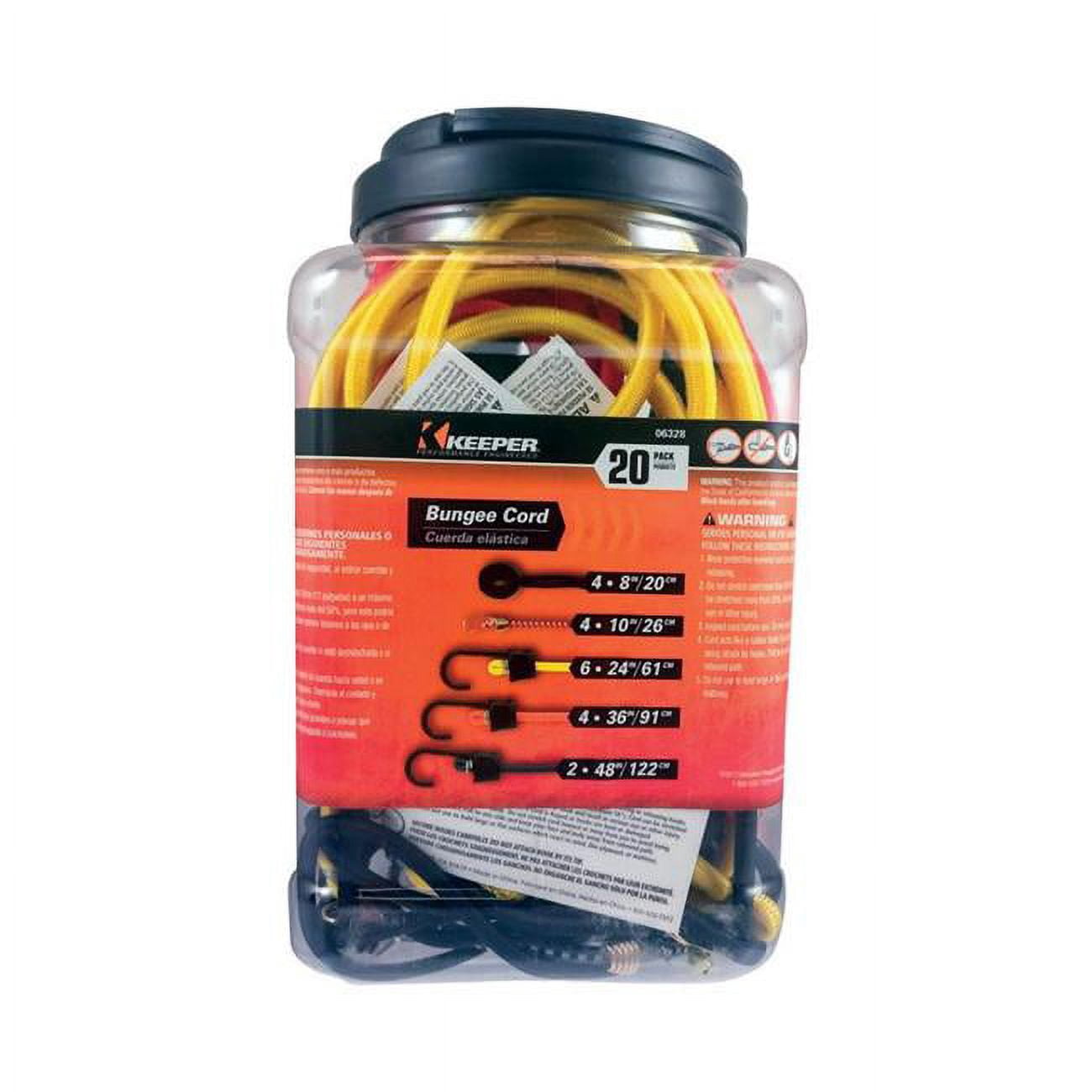 Keeper 8895641 Bungee Cord Set, Assorted - 20 per Case, Pack of 4