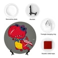 thumbnail image 4 of Wukai Dinosaur Super Hero Cartoon Print Decorative Plate for Display,Bone China Decorative Plate, Ceramic Dinner Plate with Stand, Vertical Ceramic Plate-6in, 4 of 6