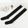 thumbnail image 6 of Fgnfyis Knit Solid Cable Stockings for Women Long Knee High Socks with Lace Trim Warm Winter Fashion Ribbed Pattern Black, 6 of 8