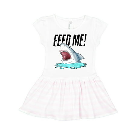 

Inktastic Feed Me with Shark Head Gift Toddler Girl Dress