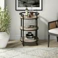 thumbnail image 4 of Evelyn&Zoe Graham 21" Wide Round Bar Cart in Antiqued Gray Oak, 4 of 10