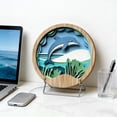 thumbnail image 6 of DAMAI Boho Wall Art Bohemian Wooden Round Circle Wall Decor, Hollow out Farmhouse Sun Mountain Wooden Plants Wall Hangings for Bedroom Living Room Bathroom Bedroom Patio Apartment Gift 7.87 Inch, 6 of 7