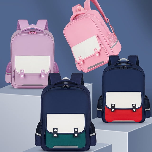 Baúl escolar ergonómico, Mochila de carga 15L, Diseño para niños, Para primaria, Soporte lumbar, Tela Oxford resistente, Para escuela, Alimentación portátil, Organizador de libros, Mochila de día,