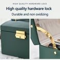 thumbnail image 5 of 3-Layer Leather Jewelry Box with Lock & Mirror | Jewelry Organizer Storage Case for Earrings Bracelets Rings Watches | Gift for Women Girls, 5 of 6