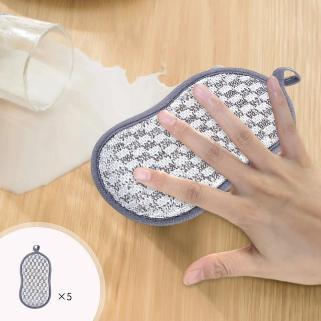 Temps Limité Seulement! Lot de 5 Chiffons Multi-Usages Humides et Secs, Tampons à Récurer Réutilisables Sans Rayures pour le Nettoyage Domestique et les Tâches de Cuisine
