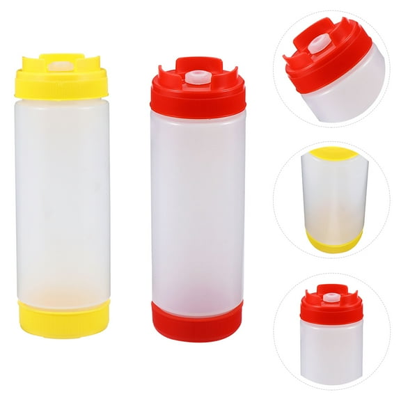 NIYANGLE Reusable Squeeze Bottle Tomato Dispenser Plastic 2Pcs