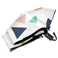 thumbnail image 6 of FORMRS Travel Umbrella Folding Auto Open Close Windproof Rain UV Protection, White Minimalist Triangles, 6 of 8