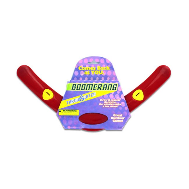 Red plastic boomerang 24 Pack