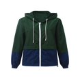 thumbnail image 1 of Qiylii Women Packable Rain Jacket  Outdoor Color Block Hooded Windbreaker, 1 of 6