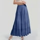 thumbnail image 2 of Falda larga fluida de gasa blanca para mujer: falda boho de verano con cintura elástica y pliegues en línea A, tejido de poliéster, tallas S-XXL, 2 of 4