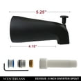 thumbnail image 5 of Westbrass E531DUS-62 Universal Fit 5-1/4" Diverter Tub Spout, Matte Black, 5 of 12