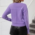 thumbnail image 4 of IROINNID Pullover Sweater for Women Knit Solid Color Stretch Fall Winter Sweater Long Sleeve V-Neck Casual Pullover Sweater,Purple, 4 of 9