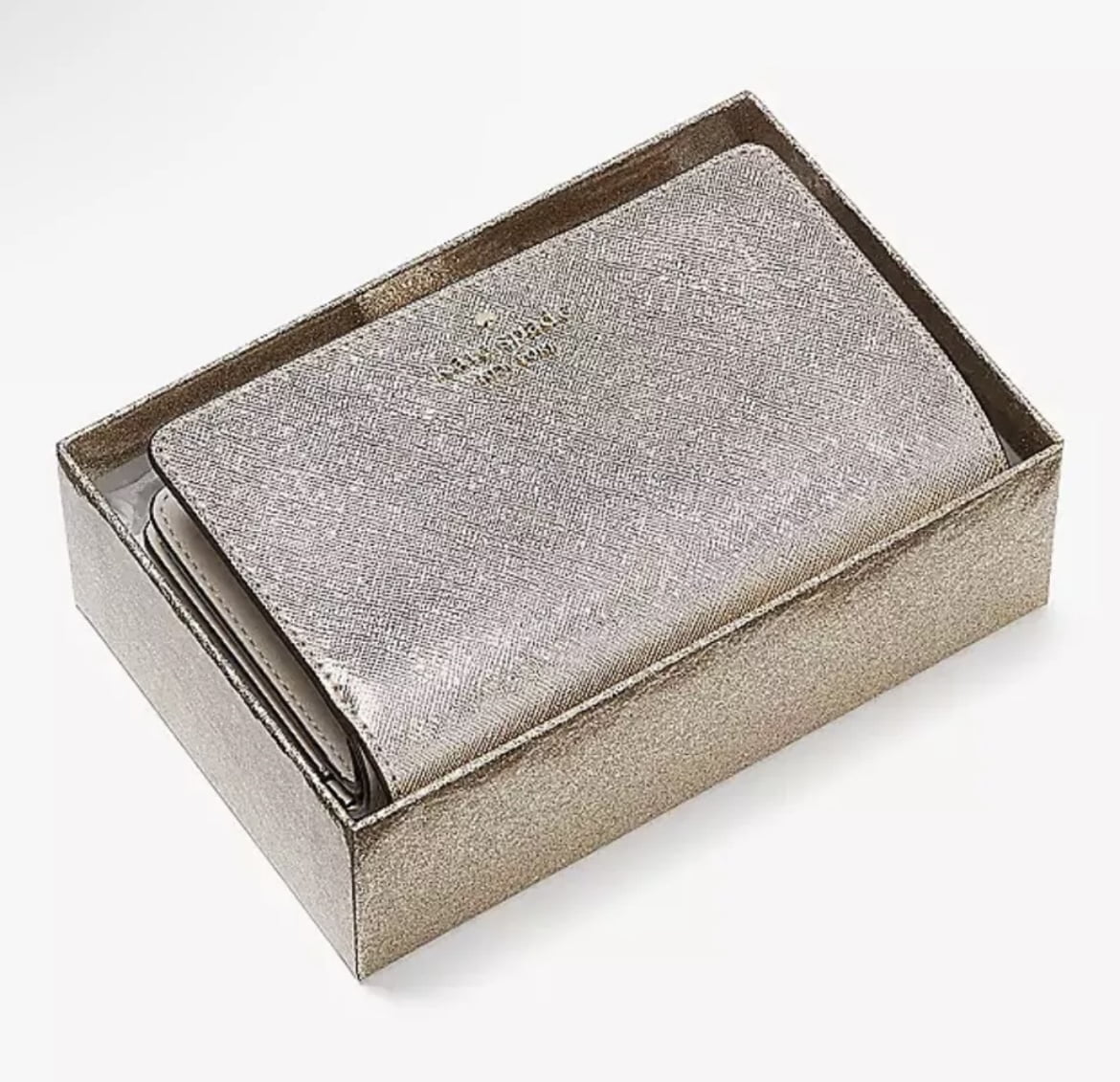 Kate Spade Shimmy Tinsel Glitter Boxed Large Continental Wallet