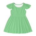 thumbnail image 1 of Toimothcn Baby Girls Dresses Ruffled Sleeve Solid Color Pleated Dress Soft Breathable Summer Dresses Comfy Girls Sundress, 1 of 5