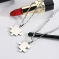 thumbnail image 2 of ELAYARD 2Pairs Couple Necklace Puzzle Shape Titanium Steel Neck Pendant Fashion Jewelry, 2 of 8