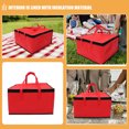 thumbnail image 3 of Insulated Food Delivery Bag - Foldable Heavy Duty Grocery Pizza Tote for Hot or Cold Food Carrier, Catering, Restaurants (Red), 3 of 6